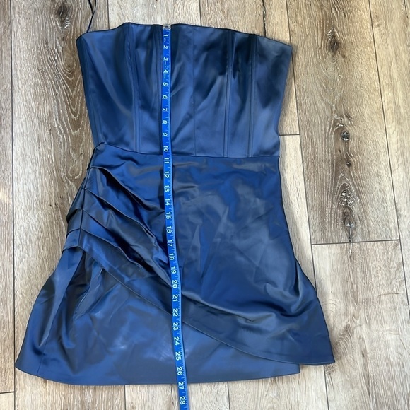 Fleur Du Mal Strapless Draped Dress Slate Blue Strapless - Picture 13 of 14